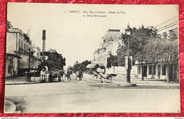 Delcampe - Top CPA HANOI Tonkin Vietnam Ru Henri-Rivière Hôtel Métropole Du Coq Animation Pousse-pousse-Correspondance Guerre 14-18 - Viêt-Nam