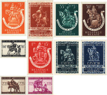 Delcampe - 199830 HINGED BELGICA 1942 AUXILIOS DE INVIERNO. ESTATUILLAS DE SAN MARTIN DE COLECCIONES PARTICULARES - Pferde