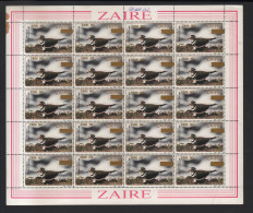 Delcampe - ZAIRE 1996 / FEUILLE COMPLETE / COB 1487 / GRAVELOT TRIPLE COLLIER / SURCHARGE DU 1173 DE 1982 / !! TACHES EN HAUT - Neufs