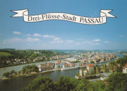 Delcampe - Germany Passau Panoramic View Of The Three Rivers City Danube Inn Ilz *YAS780 - Passau