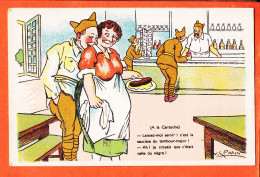 Delcampe - 27504 ◉ Humour Coquin Raciste ◉ Ill. SPAHN ◉ A La Cantoche Saucisse Tambour-Major Croyais Celle Nègre ◉ Série M-115 P-C - Humor
