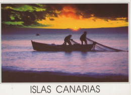 Delcampe - ESPAÑA Puerto Rico Islas Canarias Pescadores En Barca Atardecer #PBD420 - Gran Canaria