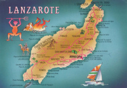 Delcampe - ESPAÑA Arrecife Islas Canarias Mapa De Lanzarote Sitios Turísticos #PBD428 - Gran Canaria
