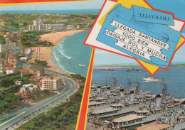 Delcampe - ESPAÑA Santander Playa Puerto Con Buques Militares Oblitérada #PBD401 - Huelva