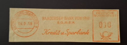 Delcampe - Deutsche Bundespost Freistempel / EMA / Meterstamp Hamburg 1959 - Hamburger Bank Von 1861 - Maschinenstempel (EMA)