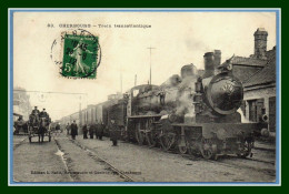 Delcampe - CPA Cherbourg (50) Train Transatlantique TGP Loco Vapeur Voy 1912 - Cherbourg