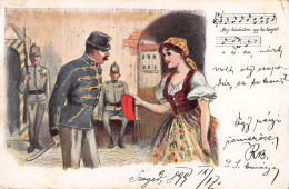 Delcampe - Szeged Mädchen Mit Offizier Mit Liednoten Gl1899 #149.775 - Ungarn