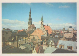Delcampe - Latvia Riga Old Town Panorama With St Peter S And Dome Churches Unposted #PBX385 - Lettland