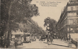 Delcampe - Paris (75) : Carrefour Drouot Et Boulevard Montmartre, Autobus Et Voitures, 1927. - Trasporto Pubblico Stradale