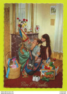 Delcampe - Vive St Saint NICOLAS Devant La Cheminée Ancienne Enfants Cadeaux Donald VOIR DOS - Nikolaus
