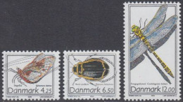Delcampe - Dänemark Mi.Nr. 1338-40 Seltene Insekten (3 Werte) - Otros & Sin Clasificación