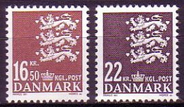 Delcampe - Dänemark Mi.Nr. 1388-89 Freim. Kleines Reichswappen (2 Werte) - Otros & Sin Clasificación