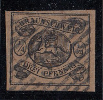 Delcampe - Braunschweig, Mi.Nr. 4  Freim. Wappen Im Oval (1/4) Gestempelt - Brunswick