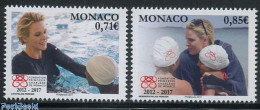 Delcampe - Monaco 2017 Princess Charlene Foundation 2v, Mint NH, History - Sport - Kings & Queens (Royalty) - Swimming - Neufs