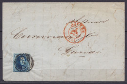 Delcampe - L. Affr. N°4 Margé TB D4 Càd ANVERS /3 AVR 1851 Pour GAND (au Dos: Càd Arrivée GAND /4 AVR 1851) - 1849-1850 Médaillons (3/5)