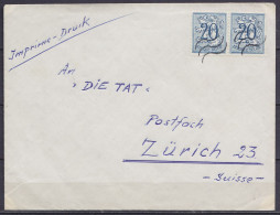 Delcampe - L. Pour ZÜRICH Affr. Paire N°841 Annulée à L'arrivée (au Dos: Flam. IXELLES 1 /18-V 1951/ ELSENE) - 1951-1975 Lion Héraldique