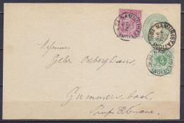 Delcampe - EP Lettre 10c Vert Oval + N°46+45 Càd NAMUR (STATION) /23 AVRIL 1890 Pour GUMMERSBACH (Allemagne) (au Dos: Càd Arrivée G - Buste
