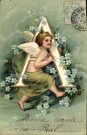 Delcampe - CPA Fantaisie Ange Lettres Lettre A - Engel