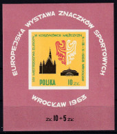 Delcampe - Polen Block 30 Postfrisch, Briefmarkenausstellung 'Europäische Sportbriefmarken' In Breslau - Blocks & Kleinbögen