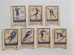 Delcampe - USSR 1974 Matchbox Labels – Winter Spartakiad Of The Peoples Of The USSR – Set Of 7 Different – Biysk Factory – Mint - Boites D'allumettes - Etiquettes
