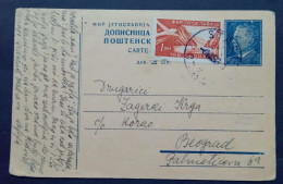 Delcampe - YUGOSLAVIA 1953, POSTAL STATIONERY POSTCARD USED, STARI CANCEL, - Cartas & Documentos