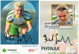 Delcampe - CYCLISME  TOUR DE FRANCE  AUTOGRAPHE SUR 2 CARTES DE BERT GRABSCH - Radsport