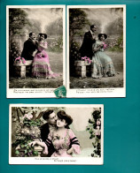 Delcampe - COUPLE . 3 CARTES POSTALES . 3 CPA - Ref. N°13349 - - Paare