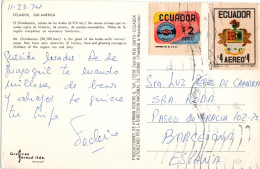 Delcampe - 62129. Postal Aerea GUAYAQUIL (Ecuador) 1974. Vista Del CHIMBORAZO, Andes - Ecuador