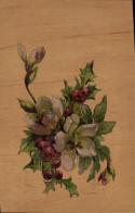 Delcampe - CPA Fantaisie Fleurs (carte En Bois) - Frauen