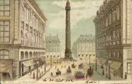 Delcampe - CPA Fantaisie Carte Transparente Paris Place Vendome - A Systèmes