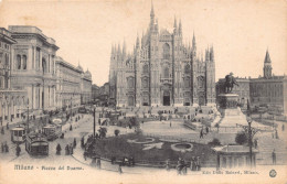 Delcampe - B658 Italy Milano Milan Piazza Del Duomo Venus Beatelli Tram Sign Postcard - Milano (Mailand)