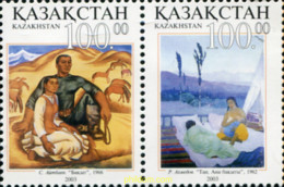 Delcampe - 148998 MNH KAZAJSTAN 2003 PINTURAS - Pferde