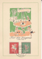 Delcampe - Saarland 1958 FDC Maximumkarte Jugend: Volkslieder MiNr. 433/434 - Unterscheidungsbuchstabe "g" - Tarjetas – Máxima