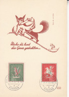 Delcampe - Saarland 1958 FDC Maximumkarte Jugend: Volkslieder MiNr. 433/434 - Unterscheidungsbuchstabe "f" - Tarjetas – Máxima