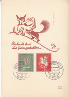Delcampe - Saarland 1958 FDC Maximumkarte Jugend: Volkslieder MiNr. 433/434 - Unterscheidungsbuchstabe "g" - Tarjetas – Máxima