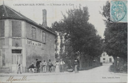 Delcampe - Cpa CHAMPIGNY Sur YONNE L'Avenue De La Gare - Café De La Gare - COL02 - Champigny