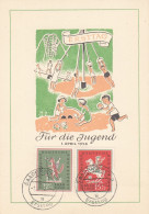Delcampe - Saarland 1958 FDC Maximumkarte Jugend: Volkslieder MiNr. 433/434 - Unterscheidungsbuchstabe "g" - Tarjetas – Máxima