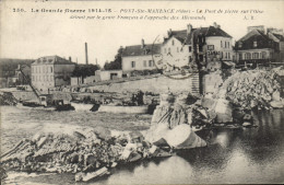 Delcampe - CPA La Grande Guerre 1914 15 Pont Ste Maxence Oise Le Pont De Pierre Sue L'Oise Detruit Par Le Genie - Pont Sainte Maxence