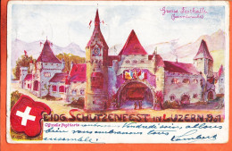 Delcampe - 10004 ◉ LUZERN Lucerne ◉ Grosse Festhalle Eidg Schützenfest ◉ 1901 à Pierre LAMBERT C DOMERE Toulouse ◉ GELZER - Luzern
