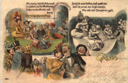 Delcampe - Humor - Jahrmarkt - Litho - Zirkus