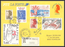 Delcampe - 74542 Recommandé 24/7/1986 Saint Pierre Et Miquelon Mixte Echirolles Isère Entier Liberté Stationery Complément - Lettres & Documents