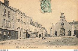 Delcampe - 45 PUISEAUX RUE DE PARIS ET LA HALLE - Puiseaux