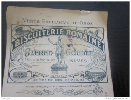 Delcampe - 1926 BISCUITERIE ROMAINE NIMES GARD ADM DES POSTES /CETTE LETTRE DE CHANGE Illustrée MANDAT+FISCAL - Cambiali