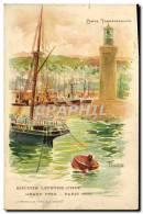 Delcampe - CPA Carte Transparente Grand Prix Biscuits Lefevre Utile Grand Prix Phare Bateau De Peche Alger Algerie - A Systèmes