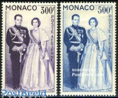 Delcampe - Monaco 1959 Royal Family 2v, Unused (hinged), History - Kings & Queens (Royalty) - Neufs