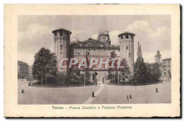 Delcampe - CPA Torino Piazza Castello E Palazzo Madama - Other & Unclassified