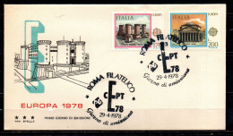 Delcampe - ITALIA - 1978 - EUROPA UNITA - MONUMENTI: MASCHIO ANGIOINO (NAPOLI) E PANTHEON (ROMA) - FDC TRE STELLE - 1978