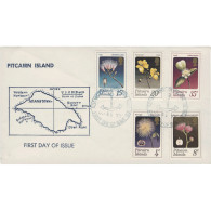 Delcampe - Pitcairn Islands 1973 Flowers First Day Cover Signed By Islander - Pitcairn