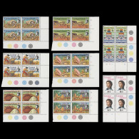 Delcampe - Cayman Islands 1978-80 (MNH) Pirate Treasure Definitives Plate Blocks, Walsall - Iles Caïmans