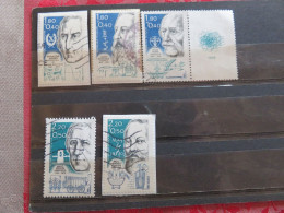 Delcampe - Lot De 5 Timbres "Personnages Célèbres Français : Physiciens, Chimistes Et Ingénieurs" - 1986 - Oblitérés